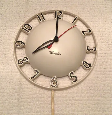 Vintage Mid-Century Westclox Atomic Melody S8-B Dome Wall MOON Clock  - Works • $60