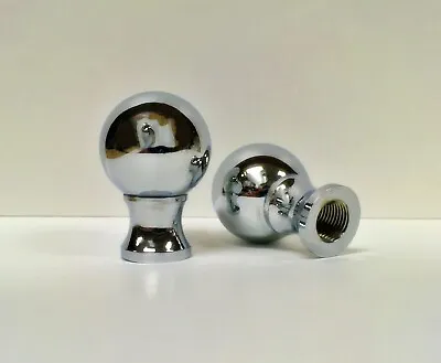 Lamp Finial-Machined Metal-Dual Thread **BALL DESIGN** Chrome Finish (1-pc) • $8