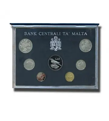 1986 Malta Liri Coin Set Of 7 Coins Original Box Proof And BU Uncirculated • $250