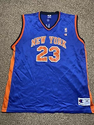 Vtg Marcus Camby New York Knicks Champion Men's 48 XL Jersey Blue • $79.95