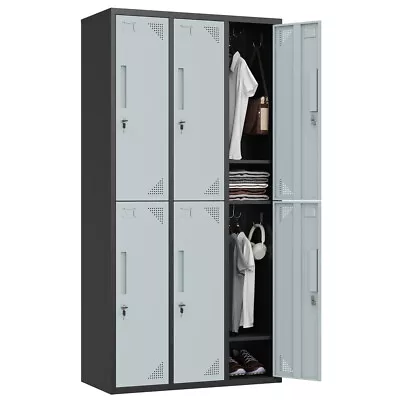 6 Doors LockerMetal Locker Storage CabinetStorage Locker For HomeSchoolGym • $319.99