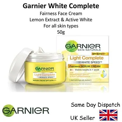 Garnier White Complete Light Cream Improves Fairness & Reduces Dark Spots 18ml • £7.49