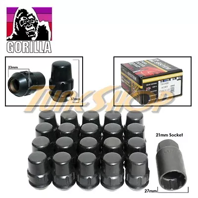 20 All Lock Gorilla Bulge Acorn Wheels Rims Lug Nuts 12x1.5 12 1.5 Black Close M • $52.95