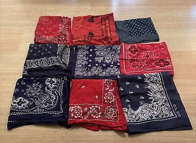 Vintage Bandana Lot Indigo Elephant Trunk Down Fast Color DEADSTOCK • $20