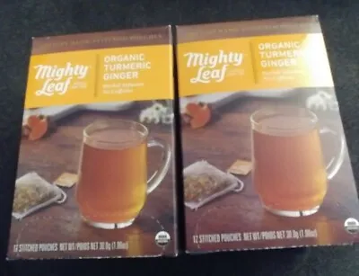 2 Boxes Mighty Leaf Tumeric Ginger 12 Tea Pouches (J9) • $20.99