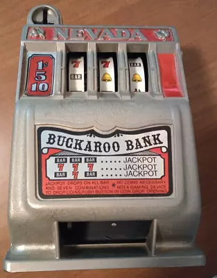 Vintage Nevada Buckaroo Bank Slot Machine Working Order • $25