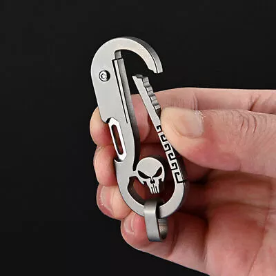 Titanium Alloy Key Chain Carabiner Bottle Opener Foldable Outdoor EDC Multi Tool • $19.98