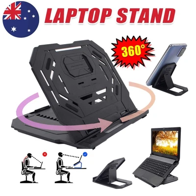 $20.95 • Buy Foldable Laptop Stand Desk Table Lap Tray Computer Portable Adjustable Elevator