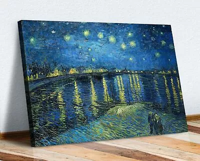 Starry Night Over The Rhone By Vincent Van Gogh Canvas  Wall Art • $8.54