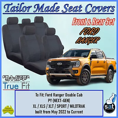 TrueFit Grey Seat Covers For Ford Ranger PY NEXT-GEN: From 05/2022 To Current • $173.95