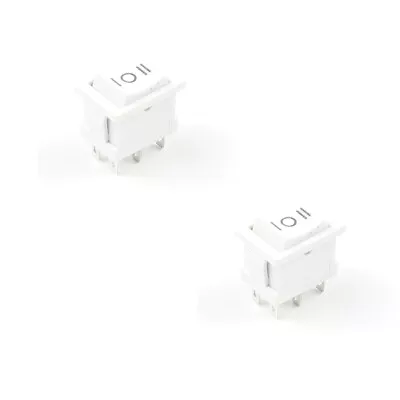 2x White ON/OFF/ON 6-Pin DPDT 3-Position Rocker Switch AC 6A/250V 10A/125V • $6.95