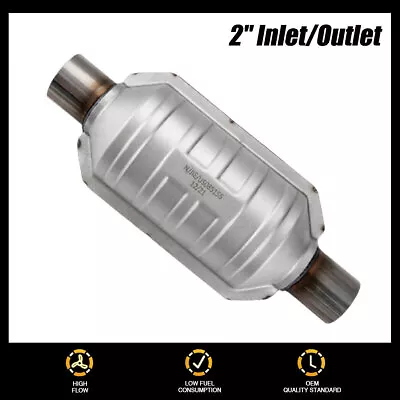 Pair 2 Inch Catalytic Converter Universal High Flow Inlet/Outlet 53004 • $25.99