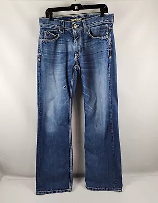 BKE Buckle Jeans Men 32L Justin Bootcut Vintage Classic Relaxed Denim Distressed • $36.95