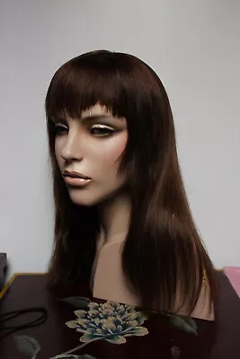 $275 • Buy European Human Hair Size Small, Xs Brown #6 Wig. Mono Cap, Bangs. Sheitel. 