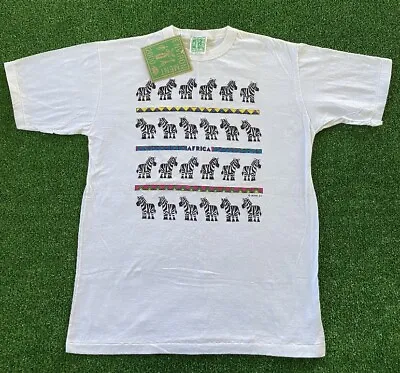 VTG 80s 90s Africa Zebra Safari Nature Wildlife T-Shirt Print Single Stitch • $13.30