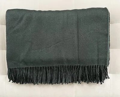 Restoration Hardware ITALIAN SIENA LAMBS WOOL SILK & CASHMERE Throw Slate Blue • $329