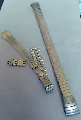 2 Metal Watch Band Replacement Stainless Steel - Both Gold Tone (one With Extra • $6