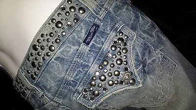 WOMEN'S/JUNIOR MISS MEJP4288  BOOTCUT JEANS SIZE 26 Ebellishments Rhinestone Met • $26.09