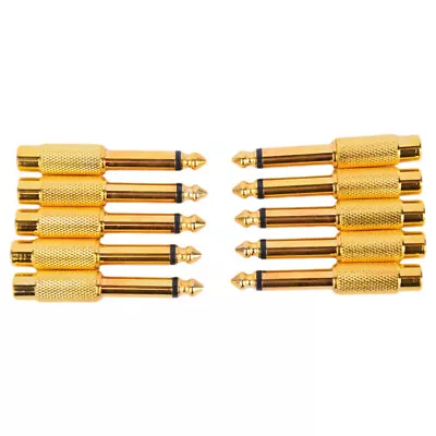 10pcs 1/4 6.35mm TS Mono Male To RCA Female Audio Adapter Converter Connector • $11.99