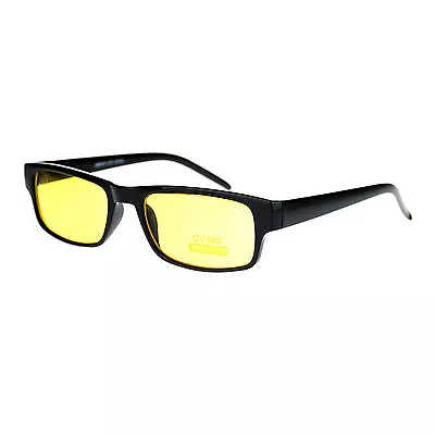 Mens New Small Face Snug Fit Color Lens Rectangular Plastic Frame Sunglasses • $9.95
