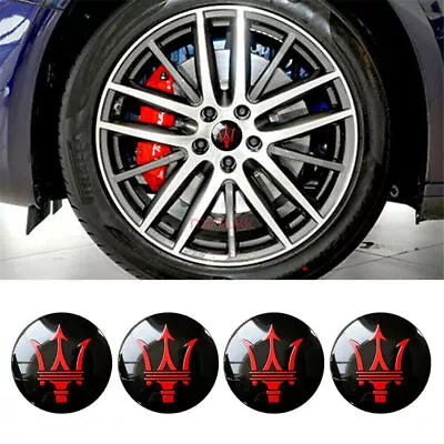 4PCS 60mm New Maserati Ghibli Centre Wheel Centre Cap Set Badge Red Black • $23.99
