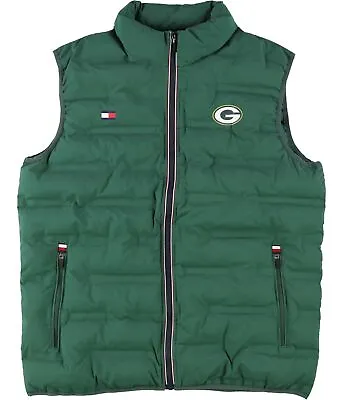 Tommy Hilfiger Mens Green Bay Packers Puffer Vest Green Medium • $77.81