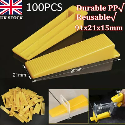 £7.89 • Buy 100pcs Tile Leveling System Clips Yellow Wedges Spacer Wall Floor Tiling Tool UK