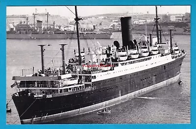 Original Postcard Size Real Photo EMPIRE BRENT At MALTA  Troop Transport • £1.25