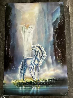 UNICORN Vintage Poster Fantasy Horse Art 1988 Barn Equestrian Girl's Bedroom • $49