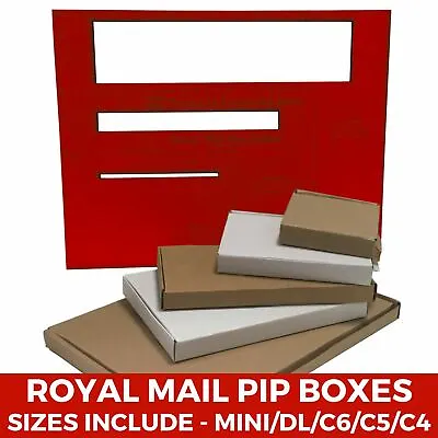 Royal Mail PIP Boxes Large Letter Cardboard Mailing Postal - C4/C5/C6/DL/Mini • £4.96