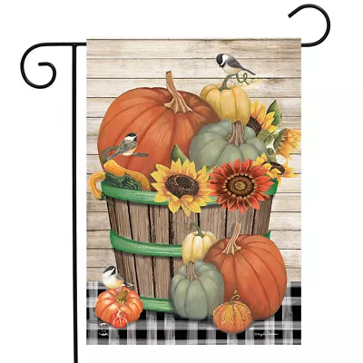 Briarwood Bountiful Fall Pumpkin Thanksgiving Bird Mini Window Garden Yard Flag • $8.97