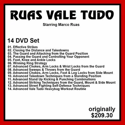 Marco Ruas Vale Tudo 14 DVD Set Training Series MMA BBJ Jiu Jitsu Kickboxing UFC • $55