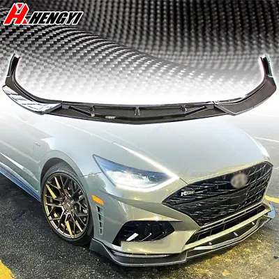 Fit 2020-23 Hyundai Sonata Carbon Fiber Ck-style 3pcs Front Bumper Splitter Lip • $68.99