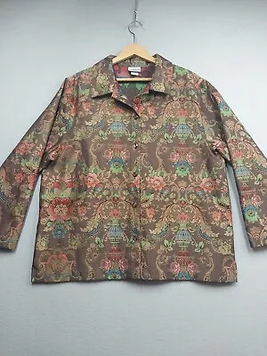 BonWorth Tapestry Jacket Womens Size Large Long Sleeve Button Up Multicolor • $15.99