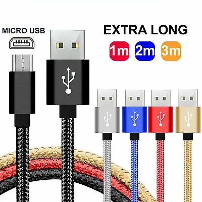 For Samsung Galaxy Tab A Tablet Micro USB Fast Nylon Charging Charger Cable • £3.49