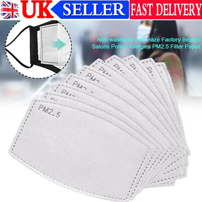 Face Mask PM2.5 Activated Carbon Filter Replace Breath Insert Mask Filter - UK • £11.79