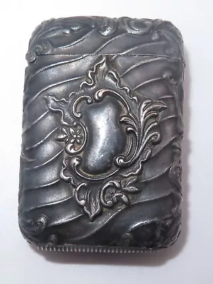 Vintage Gray Metal Repousse Wavy Pattern Fancy Foliate Match Safe Vesta Case 26g • $2.99