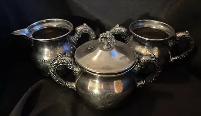 Antique Rogers Silver & Co. Quadruple Silver Plate 3 Piece Tea Set • $50.96