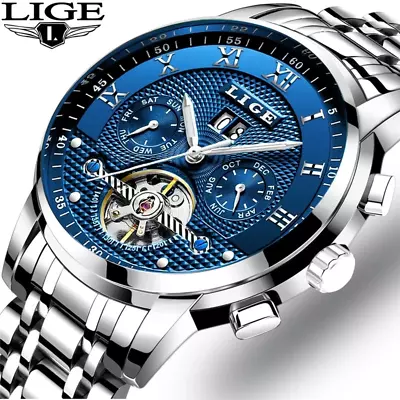 Mens Watches Fashion Top Brand Luxury Business Automatic Mechanical Watch • £43.95