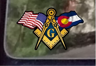 ProSticker 041 (One) 3  X 5  American Colorado Flags Masonic Decal Sticker USA • $7.95