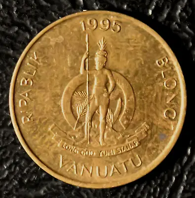 Vanuatu 1995 • 1v One Vatu Standard Circulation Coin VERY RARE Not In KM Catalog • $11.52