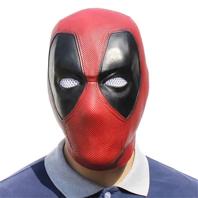 Deadpool Latex Head Face Mask Cosplay Costume Prop Helmet Halloween Party Ball • $14.99