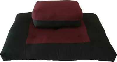 Zafu Zabuton Meditation Cushion Set Yoga Exercise Relaxing Burgundy/Black • $82