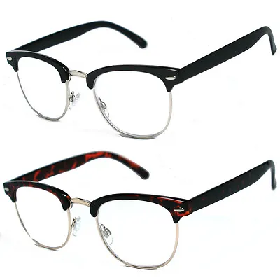 80's Vintage Horned Rim Half Frame Clear Lens Reading Glasses - RG16 • $9.49