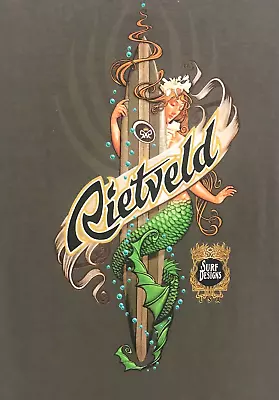 Rick RIETVELD Surfboard Design T-Shirt Mens XL Mermaid Green Short Sleeve Tee • $24.96