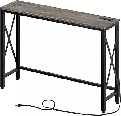 Console Table With Power Outlet Narrow Sofa Table 39.4  X 11.8  Farmhouse Tabl • $96.99