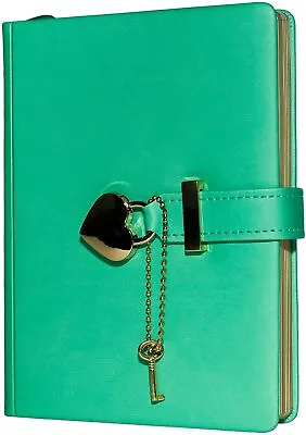 Leather Journal Heart Lock Notebook With Key School Diaries Girls Gifts Birthday • $63.47