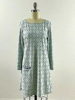 Cabana Life Green Purple Medallion Print Pocket Tunic Dress Size Medium • $29.99