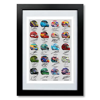 Formula One 2024 All Drivers Helmets Signed Poster Print Photo F1 Lewis Hamilton • £7.99