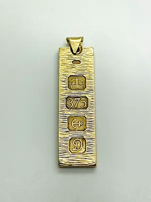 9ct Yellow Solid Gold Ingot Pendant • £425